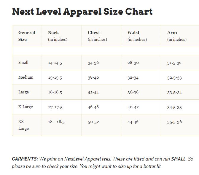 Apparel Size Chart